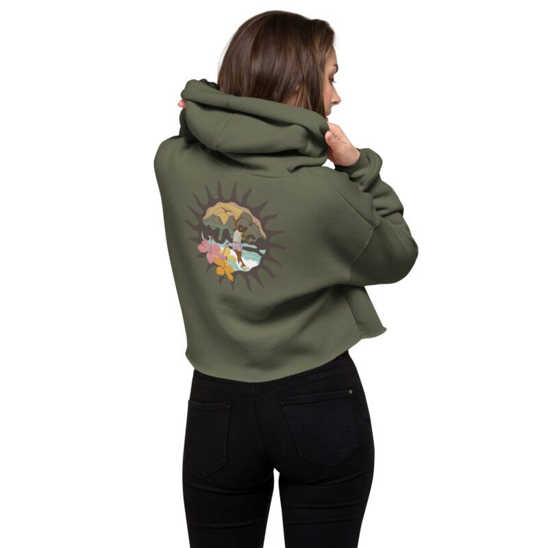 womens cropped hoodie military green back 65c78baccf296